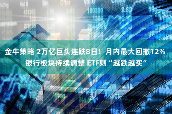 金牛策略 2万亿巨头连跌8日！月内最大回撤12% 银行板块持续调整 ETF则“越跌越买”